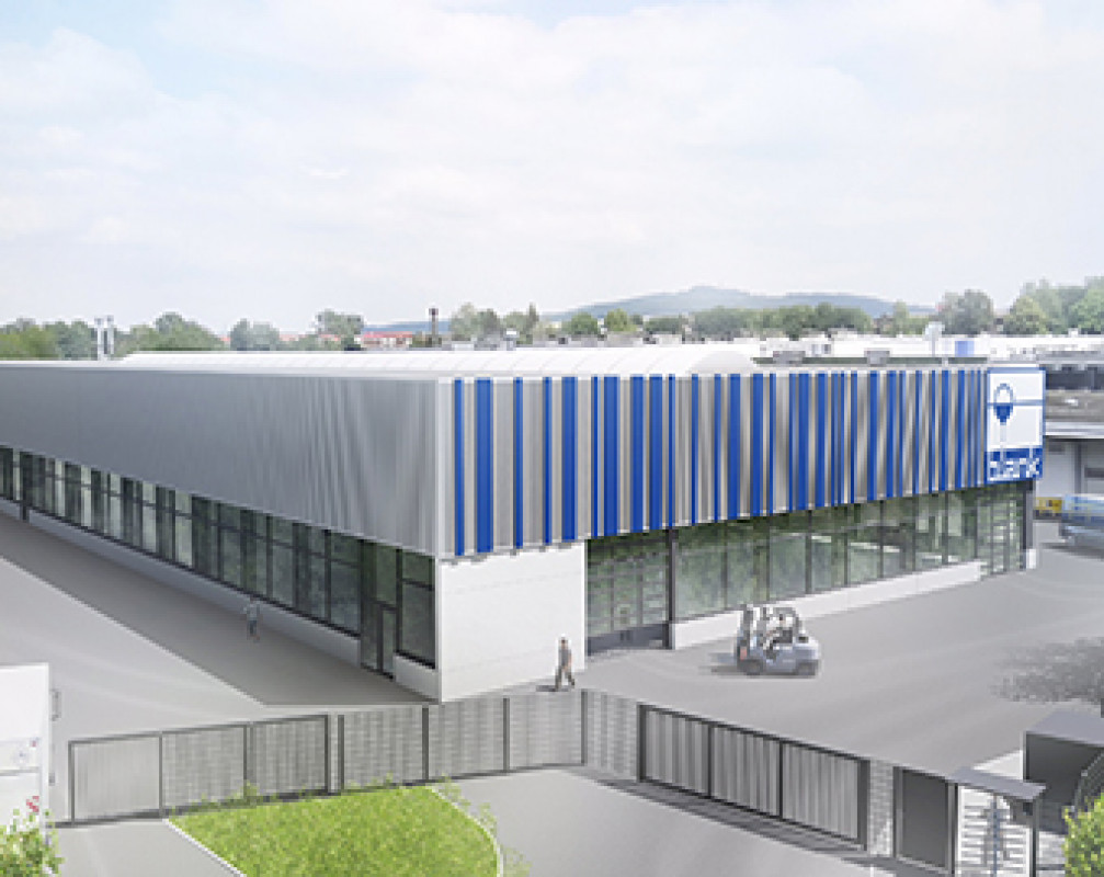 So soll die neue Halle von Feinguss Blank einmal aussehen, für die Ende November Richtfest gefeiert wurde. - © Feinguss Blank So soll die neue Halle von Feinguss Blank einmal aussehen, für die Ende November Richtfest gefeiert wurde. - © Feinguss Blank