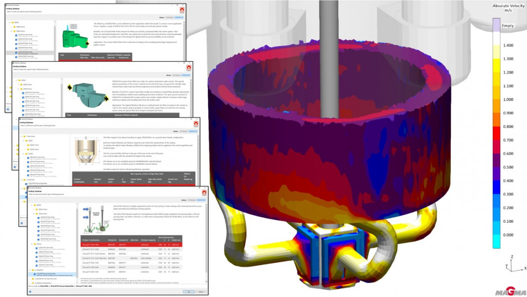 Integrated modeling of new filtration and gating related geometries - © FOSECO Integrated modeling of new filtration and gating related geometries - © FOSECO