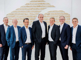 New Siempelkamp management team - from left to right: Dirk Howe, Stefan Wissing, Samiron Mondal (all heads of the newly formed business units), Martin Scherrer (CEO Siempelkamp Group), Axel Baumeister (Head of Technology), Martin Sieringhaus (Head of Finance), Stefan Ziemes (Head of Human Resources)
