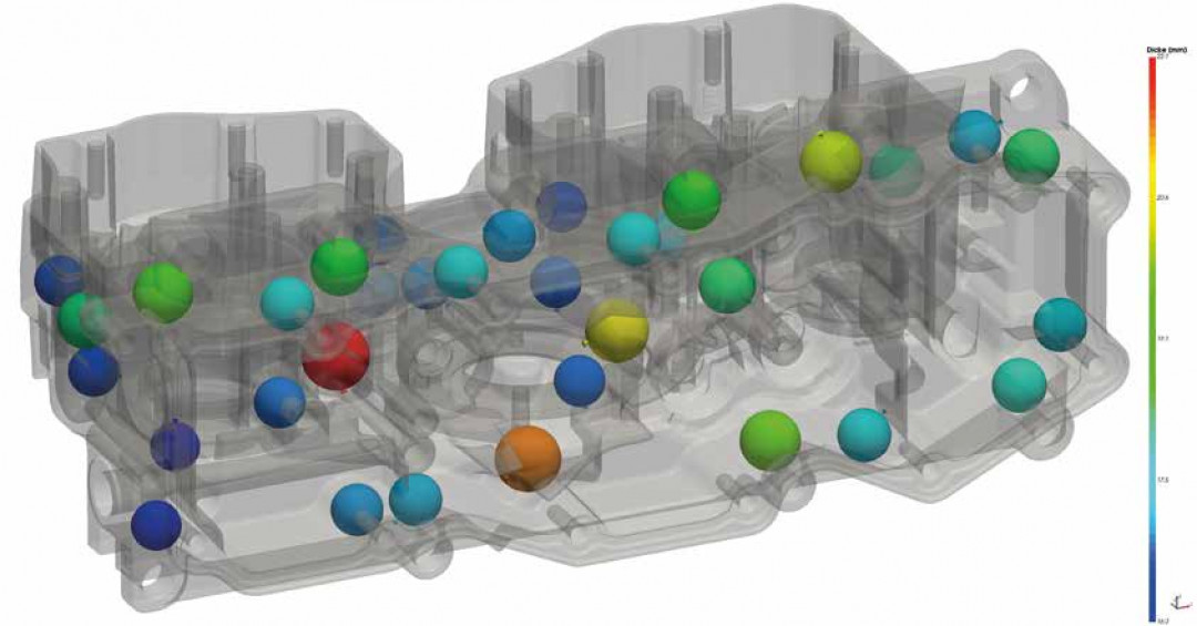 veoCast erleichtert die Beurteilung der Gießbarkeit von CAD-Bauteilen. - © TERAPORT veoCast erleichtert die Beurteilung der Gießbarkeit von CAD-Bauteilen. - © TERAPORT